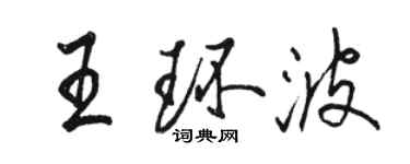 骆恒光王环波行书个性签名怎么写