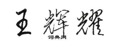 骆恒光王辉耀行书个性签名怎么写