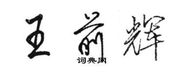 骆恒光王前辉行书个性签名怎么写