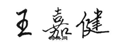 骆恒光王嘉健行书个性签名怎么写