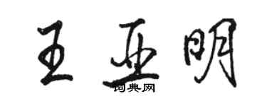 骆恒光王亚明行书个性签名怎么写
