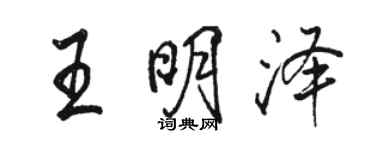 骆恒光王明泽行书个性签名怎么写
