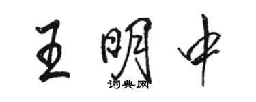 骆恒光王明中行书个性签名怎么写