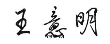 骆恒光王意明行书个性签名怎么写