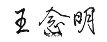 骆恒光王念明行书个性签名怎么写
