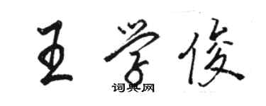 骆恒光王学俊行书个性签名怎么写