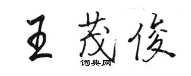 骆恒光王茂俊行书个性签名怎么写