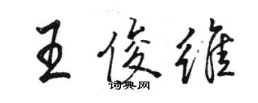 骆恒光王俊维行书个性签名怎么写