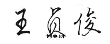 骆恒光王贞俊行书个性签名怎么写