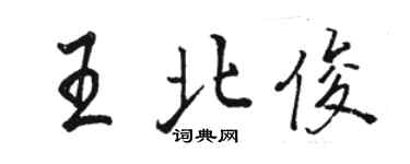 骆恒光王北俊行书个性签名怎么写