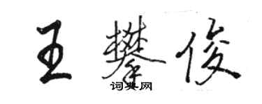 骆恒光王攀俊行书个性签名怎么写