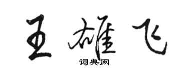 骆恒光王雄飞行书个性签名怎么写