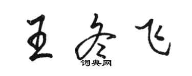 骆恒光王冬飞行书个性签名怎么写