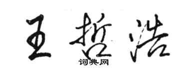 骆恒光王哲浩行书个性签名怎么写
