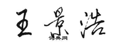 骆恒光王景浩行书个性签名怎么写
