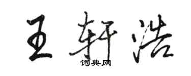 骆恒光王轩浩行书个性签名怎么写