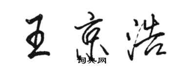 骆恒光王京浩行书个性签名怎么写
