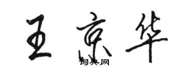 骆恒光王京华行书个性签名怎么写