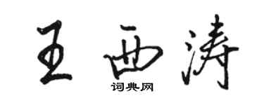 骆恒光王西涛行书个性签名怎么写