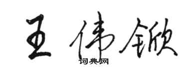 骆恒光王伟锨行书个性签名怎么写