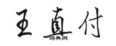 骆恒光王直付行书个性签名怎么写