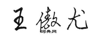骆恒光王傲尤行书个性签名怎么写