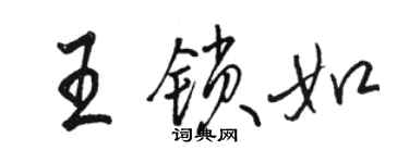 骆恒光王锁如行书个性签名怎么写