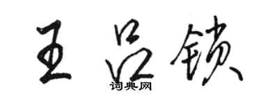 骆恒光王吕锁行书个性签名怎么写
