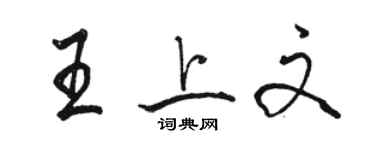 骆恒光王上文行书个性签名怎么写
