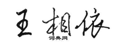 骆恒光王相依行书个性签名怎么写