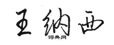 骆恒光王纳西行书个性签名怎么写