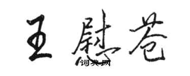 骆恒光王慰苍行书个性签名怎么写