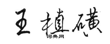 骆恒光王植磺行书个性签名怎么写