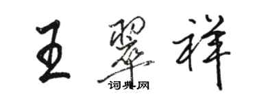 骆恒光王翠祥行书个性签名怎么写