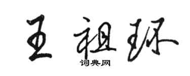 骆恒光王祖环行书个性签名怎么写