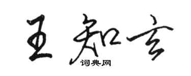 骆恒光王知玄行书个性签名怎么写