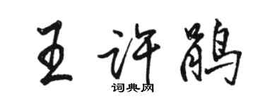 骆恒光王许鹃行书个性签名怎么写