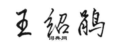 骆恒光王绍鹃行书个性签名怎么写