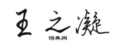 骆恒光王之凝行书个性签名怎么写