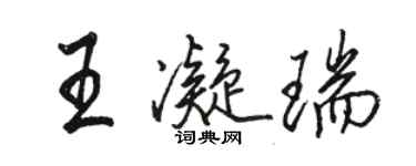 骆恒光王凝瑞行书个性签名怎么写