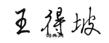 骆恒光王得坡行书个性签名怎么写