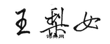 骆恒光王梨女行书个性签名怎么写