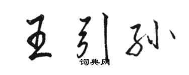 骆恒光王引孙行书个性签名怎么写