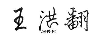 骆恒光王洪翻行书个性签名怎么写