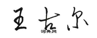 骆恒光王古尔行书个性签名怎么写