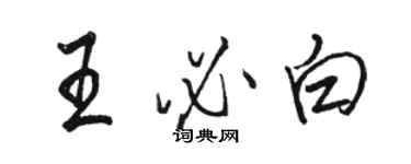 骆恒光王必白行书个性签名怎么写