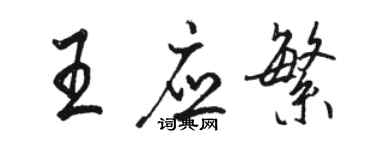 骆恒光王应繁行书个性签名怎么写