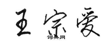 骆恒光王宗爱行书个性签名怎么写