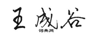 骆恒光王成谷行书个性签名怎么写