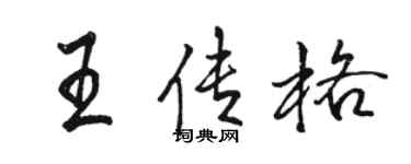骆恒光王传格行书个性签名怎么写